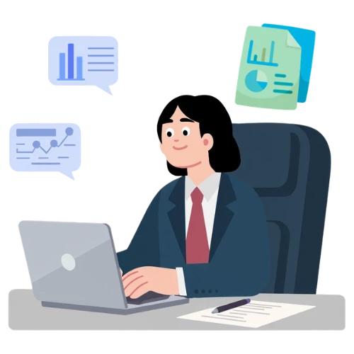 Gestionnaire de paie au travail sur son ordinateur